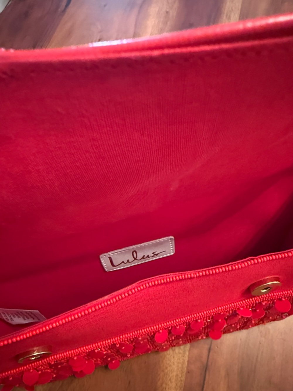Red sequined bag by Lulus - Picture 3 of 3
